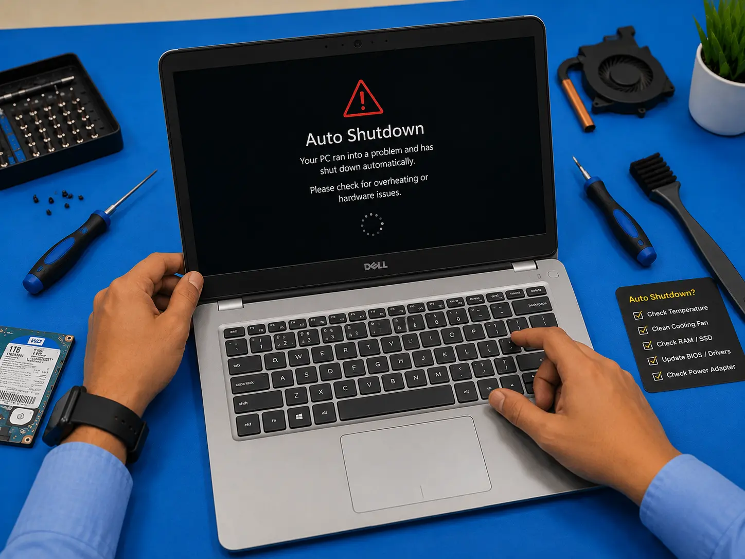 laptop auto shut down